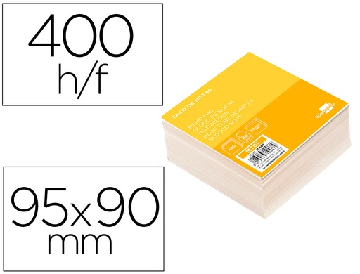 [2010467] LIDERPAPEL - TACO SIN ENCOLAR 95 X 90 X 40MM BLANCO (Ref.MT01)