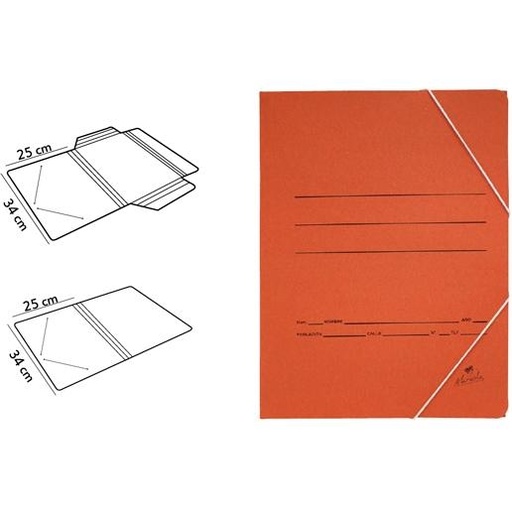 [1944823] MARIOLA - Carpeta DE CARTÓN N5 CON SOLAPAS Y CIERRE DE GOMAS.FORMATO FOLIO.COLOR CARTÓN CUERO. (Ref.1185)
