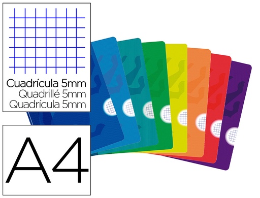 [9077240] OXFORD - Libreta GRAPADA OPENFLEX A4 48H 90G 5X5 SURTIDA (Ref.100105793)