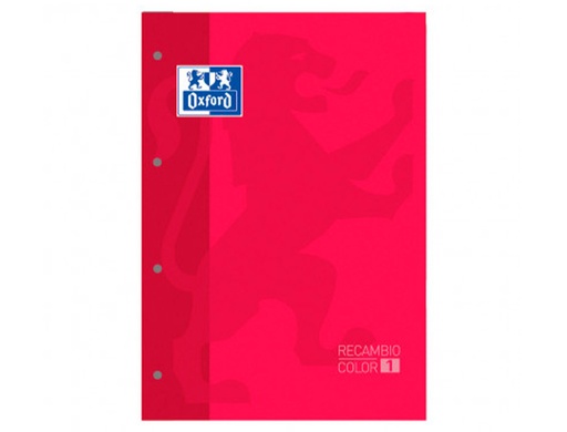 [9072509] OXFORD - Recambio de papel 80h A4 Cuadricula 5x5 Rojo (Ref.100103460)