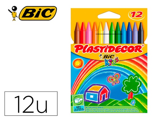 [9011904] PLASTIDECOR - Estuche 12 Ud CERAS ES Colores surtidos (Ref.8757702-8757704)