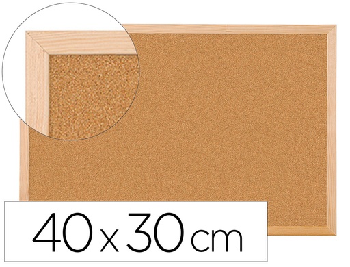 [2021811] Q-CONNECT - PIZARRA CORCHO 40X30 CM MARCO DE MADERA (Ref.KF03565)