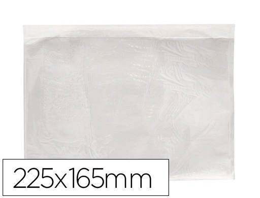 [2156170] Q-CONNECT - Sobre autoadhesivo portadocumentos 225x165 mm ventana transparente paquete de 100 unidades (Ref. KF11300)