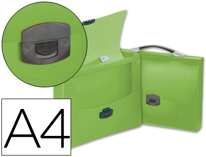 [2032862] BEAUTONE - CARPETA PORTADOCUMENTOS BROCHE 34623 POLIPROPILENO DIN A4 VERDE TRANSPARENTE CON ASA 
