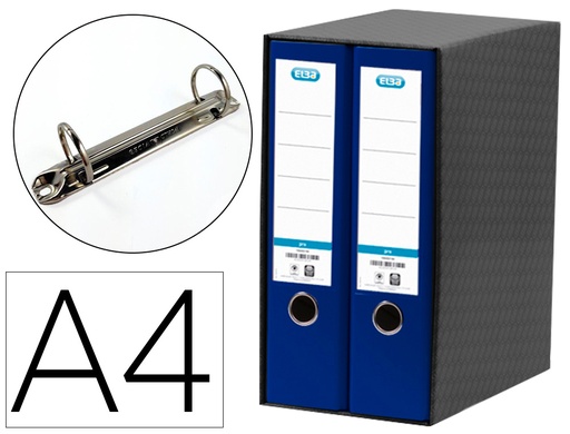 [9150309] ELBA - Módulo Archivador 2ud A4 Lomo 80mm Azul (Ref.100580050)