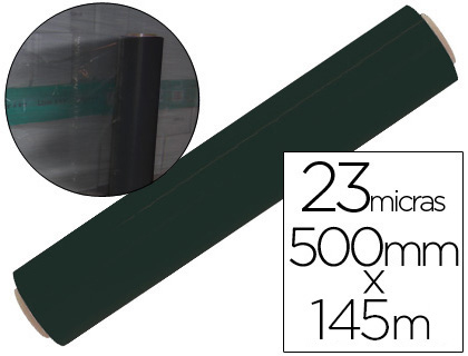 [2036499] FILM EXTENSIBLE MANUAL BOBINA -ANCHO 500 MM. -LARGO 250 MT ESPESOR 23 MICRAS NEGRO (Ref.PLA0023022NE)