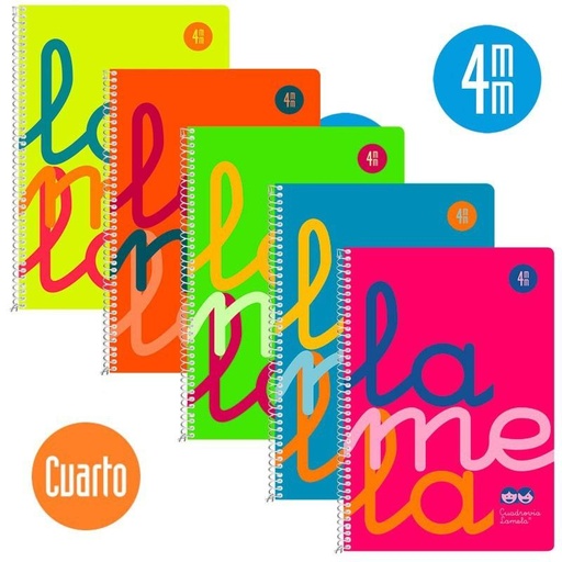 [9937043] LAMELA - BLOC tapa POLIPROPILENO 4º 80h CUADROVIA 4 mm COLORES SURTIDOS (5) (Ref.7CTP004S)
