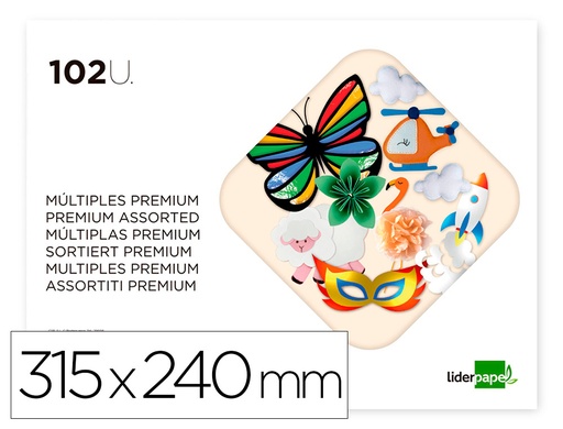 [2050336] LIDERPAPEL - BLOC TRABAJOS MANUALES MULTIPLE PREMIUM 240X315MM 62 HOJAS COLORES SURTIDOS (Ref.TM12)