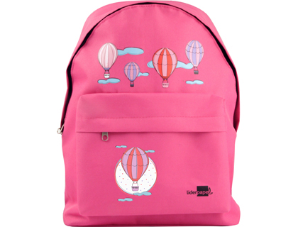 [2006157] LIDERPAPEL - CARTERA ESCOLAR MOCHILA GLOBOS COLOR ROSA 380X280X120MM (Ref.ME07)