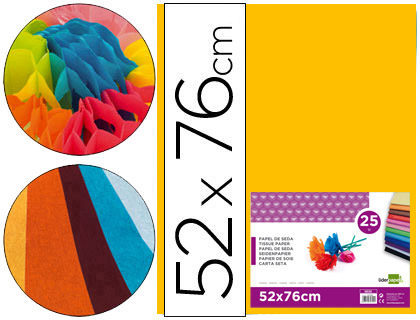 [2022231] LIDERPAPEL - PAPEL SEDA NARANJA 52X76 CM 18 GR -PAQUETE DE 25 HOJAS (Ref.SE18)