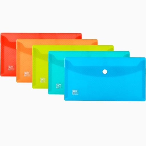 [9934093] OXFORD - DOSSIER SOBRE ELBA URBAN PP TRANSLUCIDO BROCHE DL (RECIBOS) SURTIDO (5 colores) (Ref.400147029)