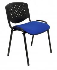 [9935048] PIQUERAS Y CRESPO - SILLA PETROLA CONFIDENTE ERGONOMICA APILABLE RESPALDO EN PVC NEGRO Y ASIENTO TAPIZADO ARAN AZUL PACK de 4 (Ref.PACK426PRARAN229)