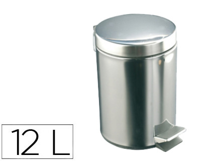 [9155331] Papelera con pedal acero inoxidable brillo 12 l 400x250x300 mm (Ref. DJP72012)