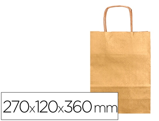 [2063767] Q-CONNECT - BOLSA KRAFT ORO ASA RETORCIDA 270X120X360 MM (Ref.KF18688)