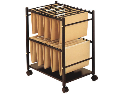 [2043520] Q-CONNECT - CARRITO PARA CARPETAS COLGANTES NEGRO CON RUEDAS PARA CARPETAS TAMAÑO FOLIO CARRO FIJO (Ref.KF15267)