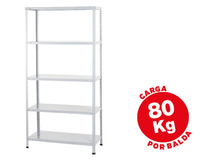 [2300001] AR STORAGE - ESTANTERIA METALICA 180X90X40 CM 5 ESTANTES 80 KG POR ESTANTE COLOR BLANCO (Ref.K1PP040B4BB01)