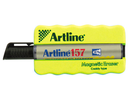 [2077376] ARTLINE - BORRADOR PIZARRA BLANCA magnético CON ROTULADOR EK-157 NEGRO (Ref.ERT-MMC + EK157NE)
