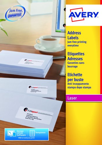 [1054446] AVERY - Etiquetas laser QuickPeel Caja 100 hojas 2100 ud 63,5x38 (Ref.L7160-100)