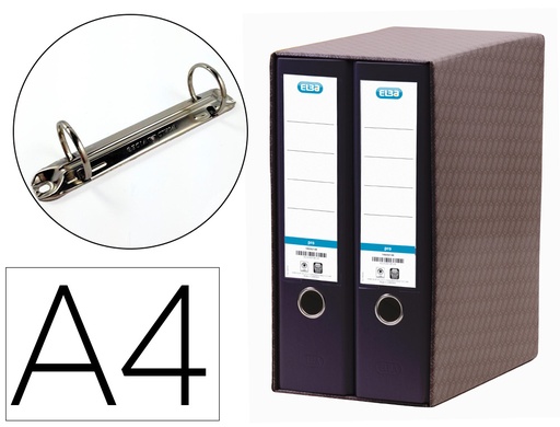 [9150311] ELBA - Módulo Archivador 2ud A4 Lomo 80mm Negro (Ref.100580054)