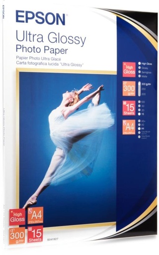 [1320926] EPSON - Papel fotografico 15 hojas A4 Brillo Ultra (Ref.C13S041927)