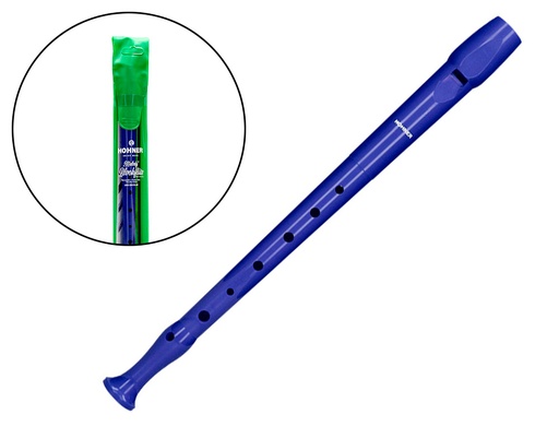 [2067869] HOHNER - FLAUTA 9508 COLOR AZUL FUNDA VERDE Y TRANSPARENTE (Ref.B95084DB)