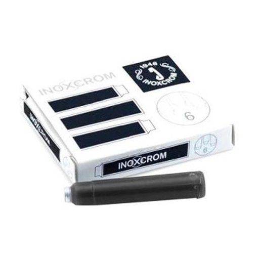 [9942611] INOXCROM - TINTA ESTILOGRAFICA CAJA 6 CARTUCHOS NEGRO (Ref.41505002)