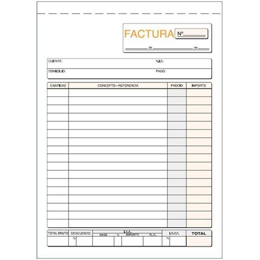 [9942746] LOAN - TALONARIO FACTURAS 4º NATU DUPLI (71D) (Ref.T-63)