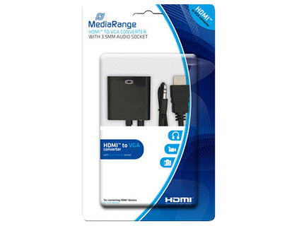 [2151245] MEDIARANGE - CABLE HDMI A VGA JACK 3.5 MM NEGRO (Ref.MRCS167)