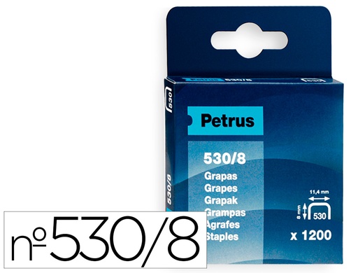 [9026514] PETRUS - Grapas 1200 Ud 530/8 Cobreada (Ref.77514)