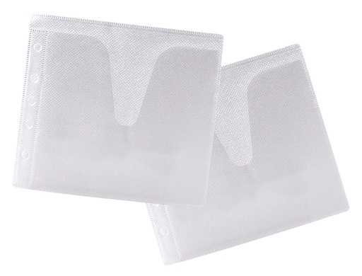 [2031730] Q-CONNECT - SOBRE PARA 2 CD POLIPROPILENO CON SOLAPA MULTITALADRO Y FORRO PROTECTOR-PACK DE 40 UNIDADES (Ref.KF02208)