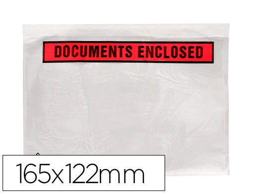 [2156169] Q-CONNECT - Sobre autoadhesivo portadocumentos multilingue 165x122 mm sin ventana paquete de 100 unidades (Ref. KF11299)