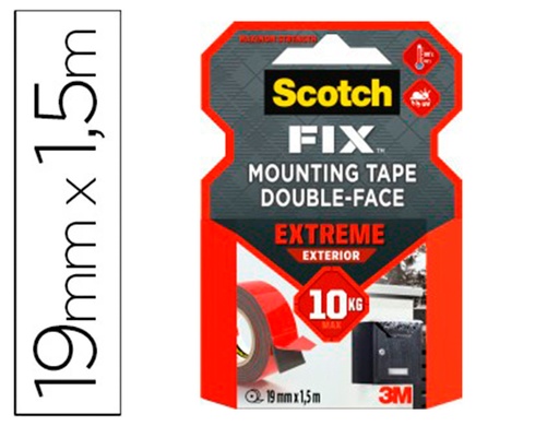 [9023601] SCOTCH - Cintade MONTAJE EXTREMEDE DOBLE CARA 19MM x1,5MSUPERFICIE LISA O RUGOSAFT510094673 (Ref.70006902749)