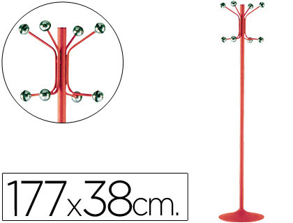 [2023666] SIE - PERCHERO METALICO 606 ROJO -PIE -8 COLGADORES (Ref.606-R)
