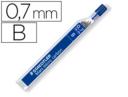 [9150296] STAEDTLER - MINAS MARS MICRO GRAFITO 0,7mm "B" TUBO 12unid. (Ref.250 07-B)