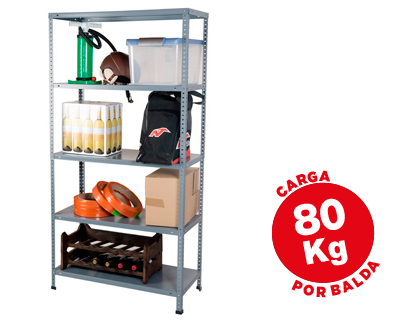 [2058564] AR STORAGE - ESTANTERIA METALICA 180X90X40 CM 5 ESTANTES 80 KG POR ESTANTE COLOR GRIS (Ref.BRICOL 40)
