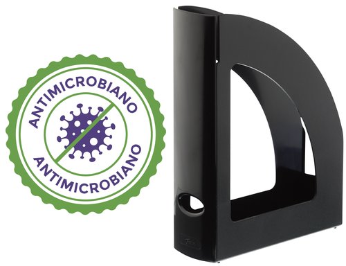 [9159815] ARCHIVO 2000 - Cajetin de archivo antimicrobiano sanitized poliestireno lomo 80 mm negro 250x80x320 mm (Ref. 2003AM NE)