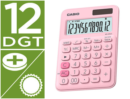 [2155213] CASIO - Calculadora SobremesaRosa (Ref.MS-20UC-PK)