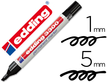 [9039865] EDDING - 3300 MARCADOR PERMANENTE PUNTA BISELADA. TRAZO 1-5 MM. COLOR NEGRO. (Ref.3300-01)