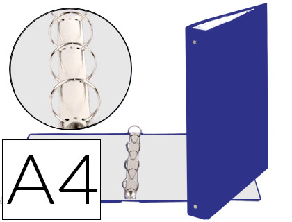 [2078586] EXACOMPTA - CARPETA DE 4 ANILLAS 30MM REDONDAS DIN A4 Cartón FORRADO AZUL (Ref.51372E)