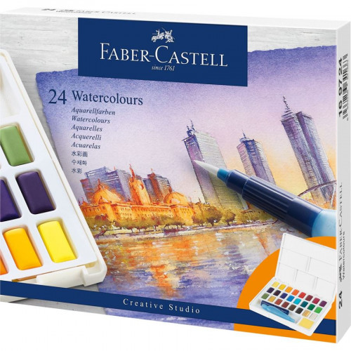 [9936017] FABER CASTELL - ACUARELAS CREATIVE STUDIO ESTUCHE de 24 (Ref.169724)