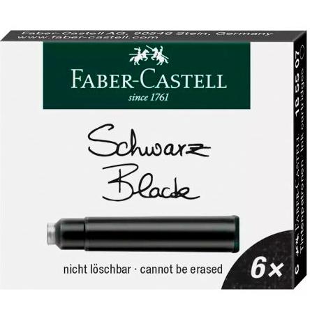 [9940000] FABER CASTELL - TINTA ESTILOGRAFICA CAJA 6 CARTUCHOS NEGRO (Ref.185507)
