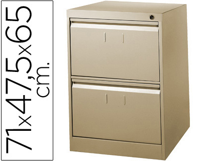 [2031236] FICHERO CAJONES DE SUELO METALICO DE 2 CAJONES 71CM ALTO,65CM PROF,47,5 ANCHOCOLOR BEIGE N.34 (Ref.F-0702E-BE)