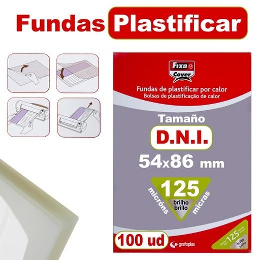 [9934346] FIXO - FUNDA PLASTIFICAR 54x86 125µ PAQUETE de 100 (Ref.1021400)