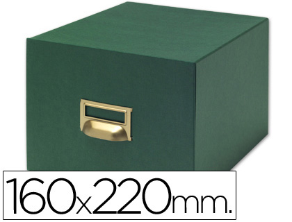 [2003597] LIDERPAPEL - FICHERO FICHAS TELA VERDE 500 FICHAS N.5 -TAMAÑO 160X220 MM (Ref.TV10)