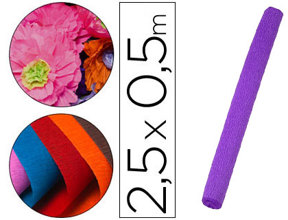 [2078481] LIDERPAPEL - PAPEL CRESPON ROLLO DE 50 CM X 2,5 M 85G/M2 MORADO (Ref.CP34)