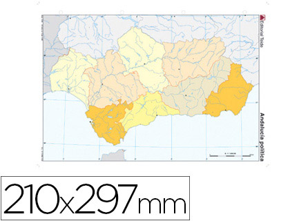[2024591] MAPA MUDO COLOR DIN A4 ANDALUCIA POLITICO 