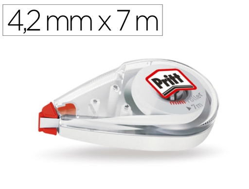 [9079041] PRITT - Cinta correctora Mini Roller 4.2mmx6m Cuerpo translucido (Ref.2038183)