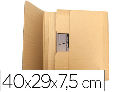 [2075242] Q-CONNECT - CAJA PARA EMBALAR LIBRO MEDIDAS 400X290X75 MM ESPESOR Cartón 3 MM (Ref.KF26143)