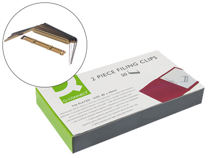 [2075638] Q-CONNECT - ENCUADERNADOR FASTENER DORADO CAJA DE 50 (Ref.KF26117)