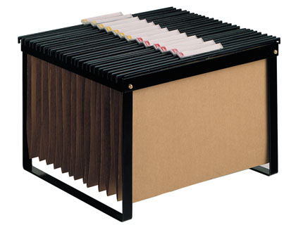 [2043522] Q-CONNECT - SOPORTE PARA CARPETAS COLGANTE NEGRO BASTIDOR DE SOBREMESA PARA CARPETAS TAMAÑOTAMAÑO FOLIO Y DIN A4 (Ref.KF15265)